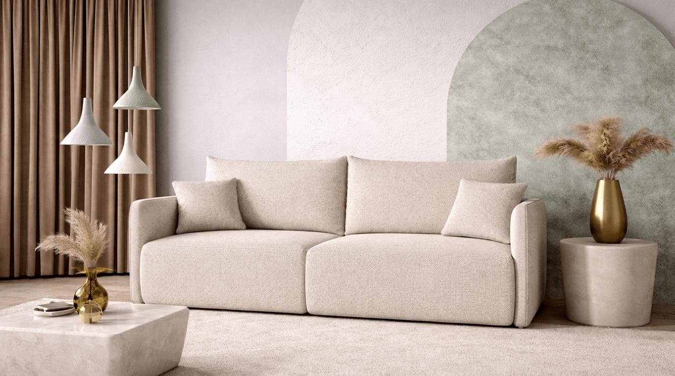 Canapé convertible FOREST - TRUST INDUSTRIE - Gris clair - 