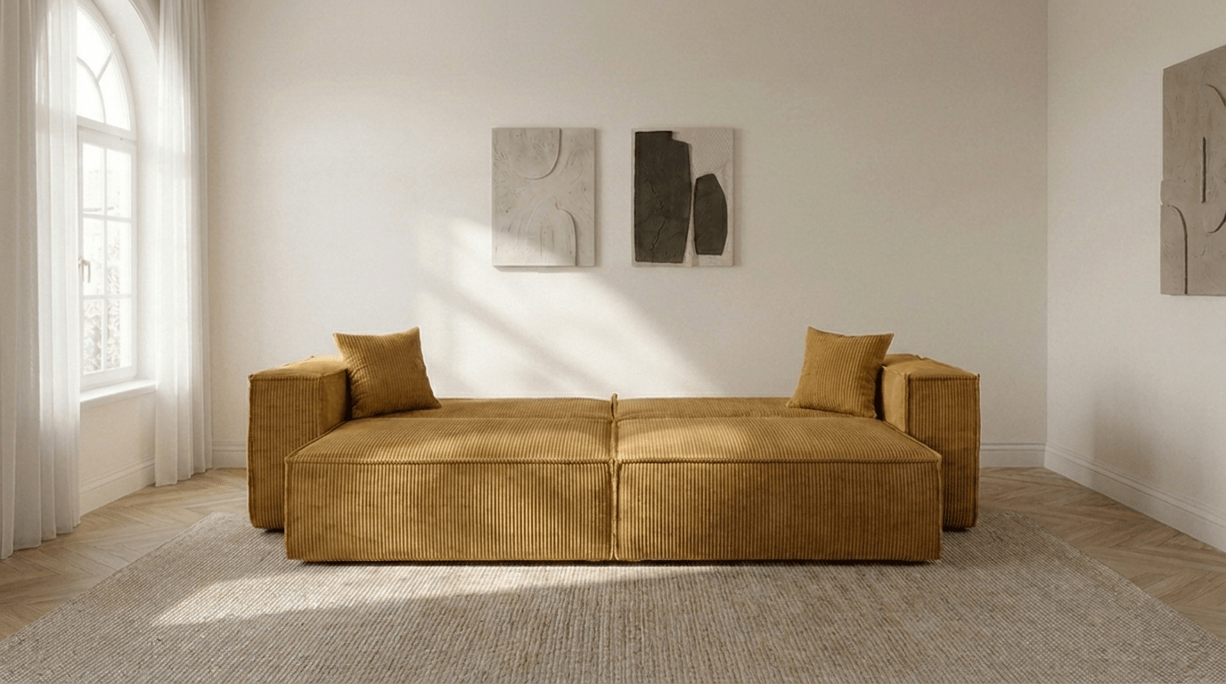 Canapé convertible MILLE - TRUST INDUSTRIE - Moutarde - 