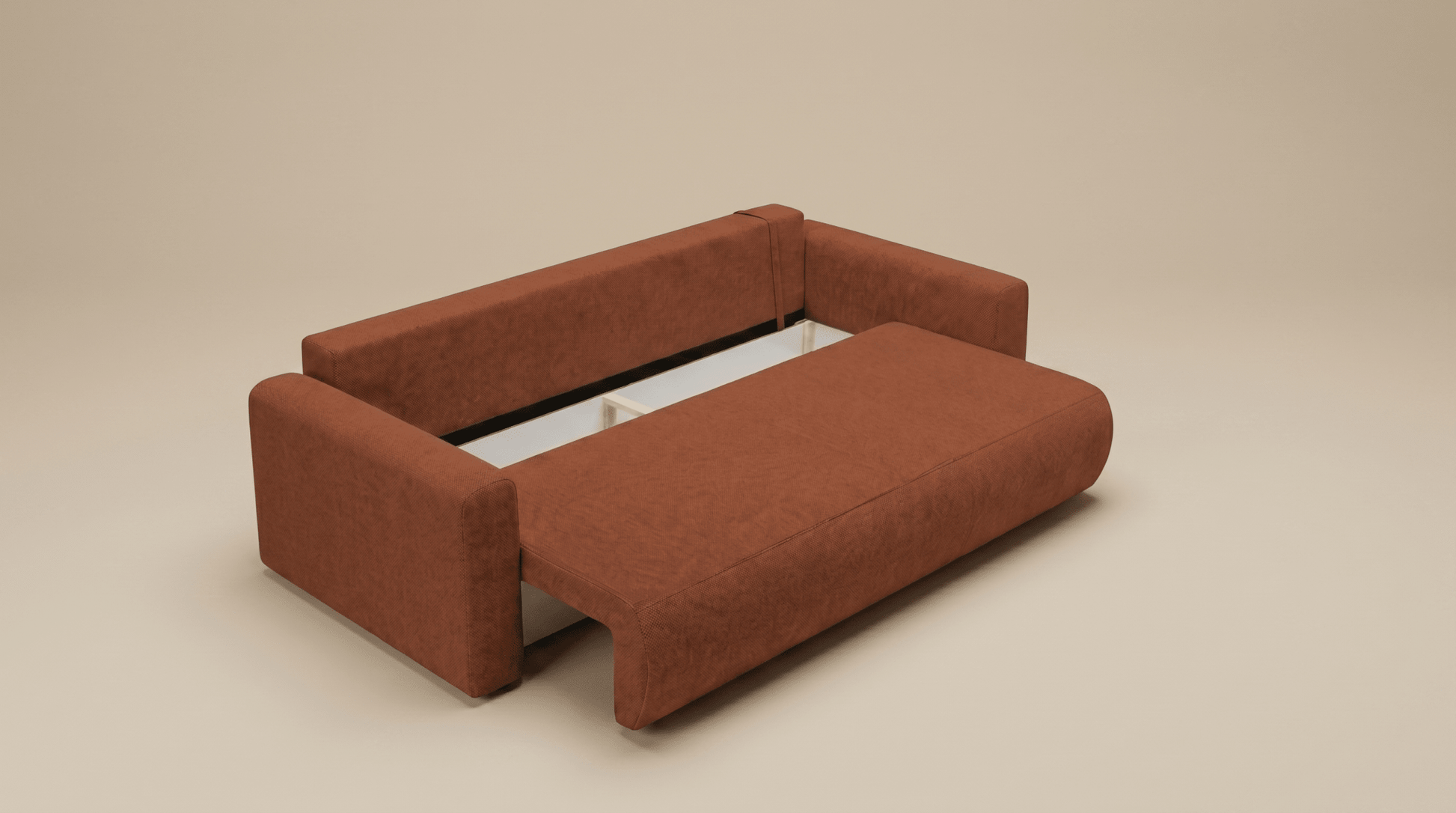Canapé convertible WELLY - TRUST INDUSTRIE - Terracotta - 