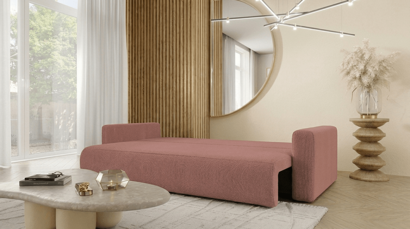 Canapé convertible WELLY - TRUST INDUSTRIE - Rose - 
