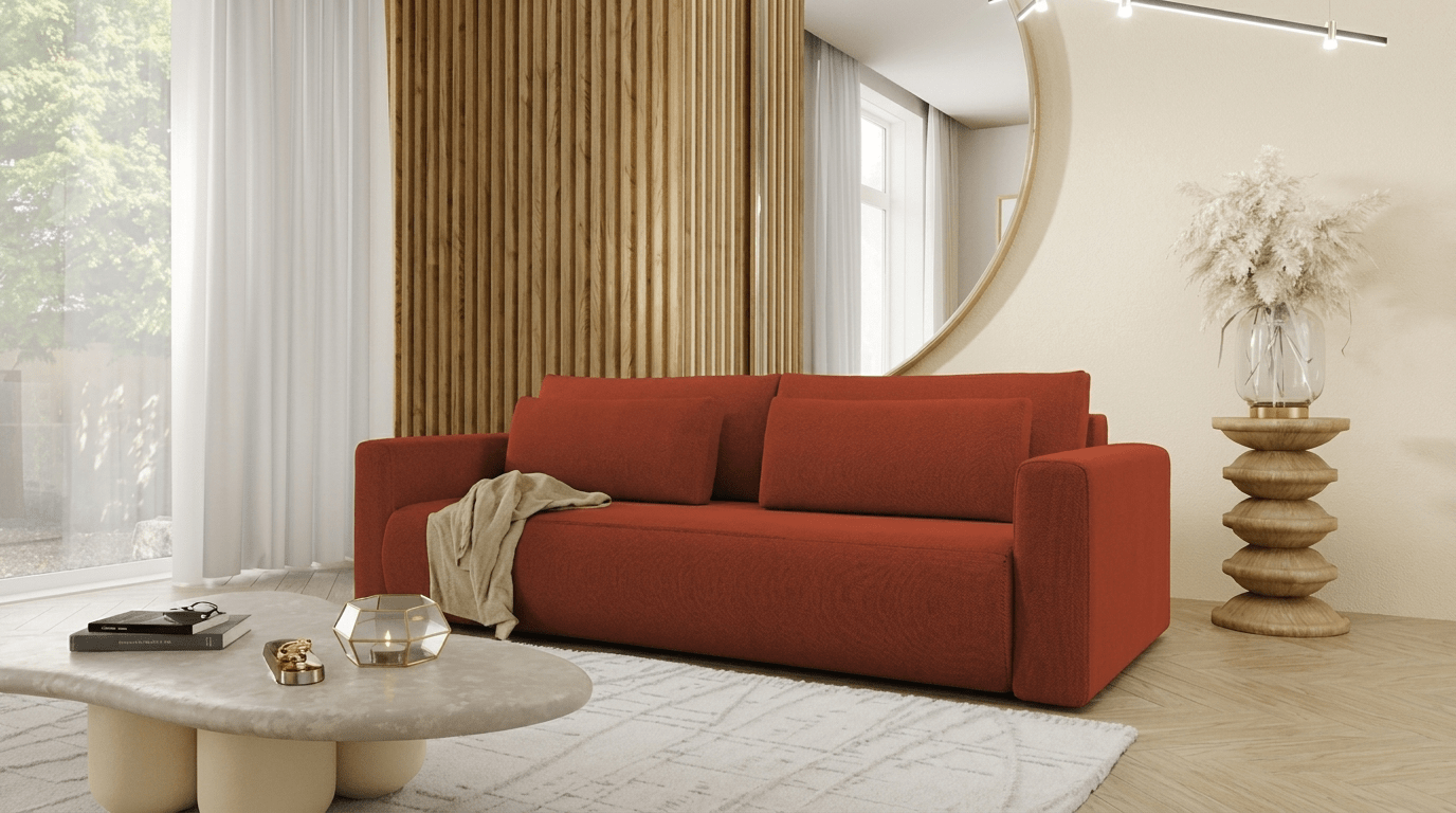 Canapé convertible WELLY - TRUST INDUSTRIE - Terracotta - 