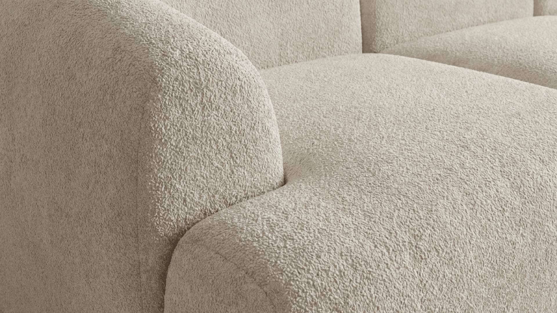 Canapé d’angle convertible 4 places PUFFY en tissu - Trust Industrie - Ecru - Droit