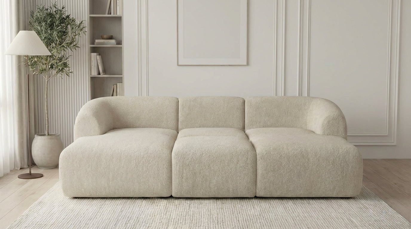 Canapé d’angle convertible 4 places PUFFY en tissu - TRUST INDUSTRIE - GAUCHE - 