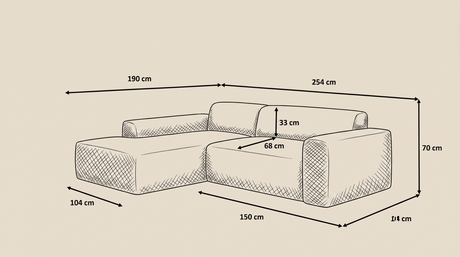 Canapé d’angle convertible FOREST ANGLE - TRUST INDUSTRIE - Beige - 