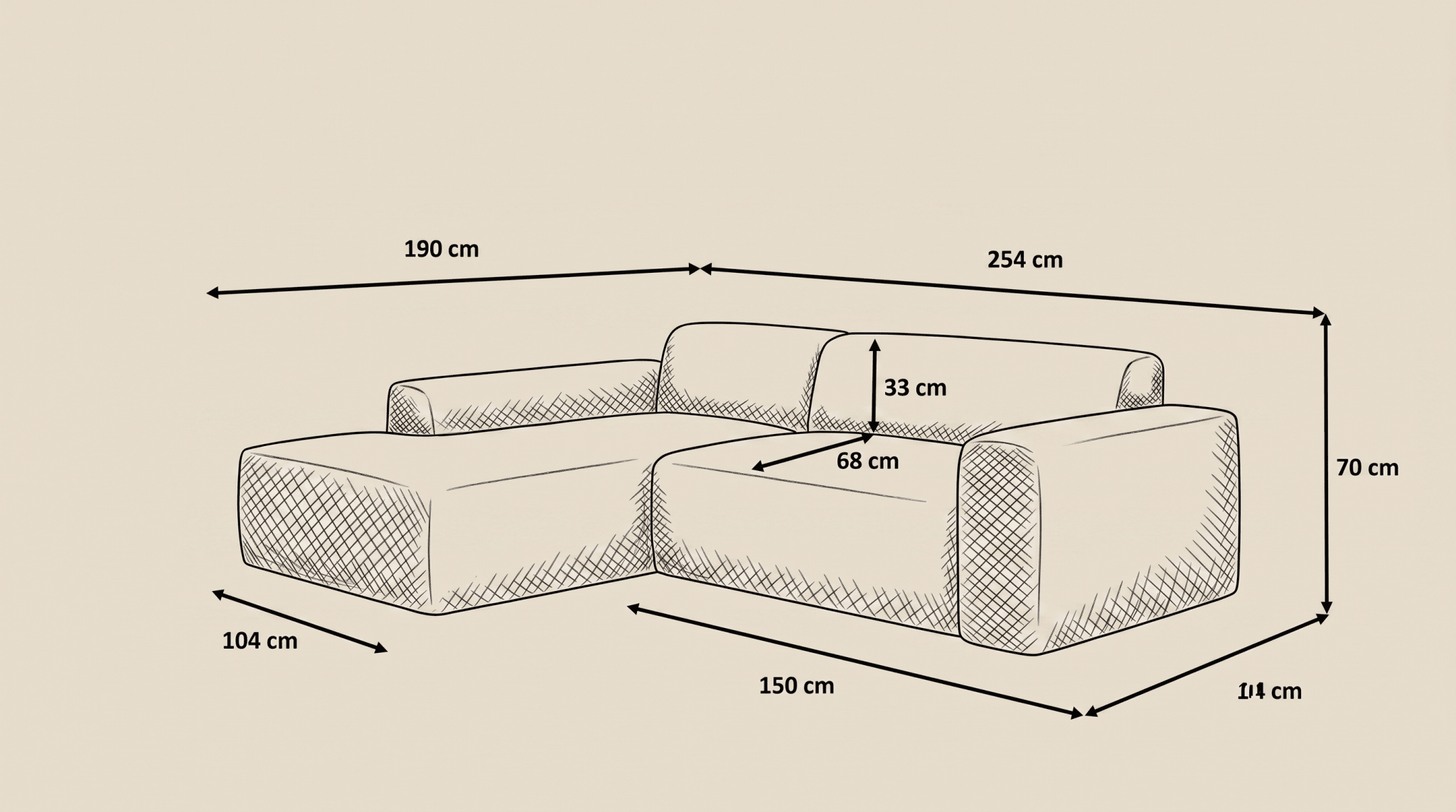 Canapé d’angle convertible FOREST ANGLE - TRUST INDUSTRIE - Beige - 