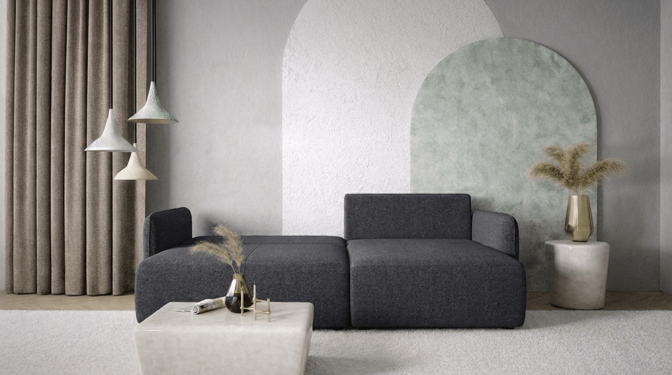 Canapé d’angle convertible FOREST L - TRUST INDUSTRIE - Gris foncé - 