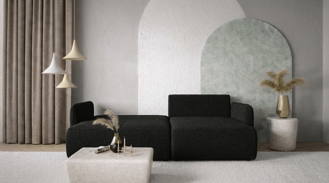 Canapé d’angle convertible FOREST L - TRUST INDUSTRIE - Noir - 