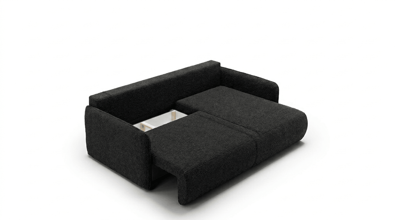 Canapé d’angle convertible FOREST L - TRUST INDUSTRIE - Noir - 