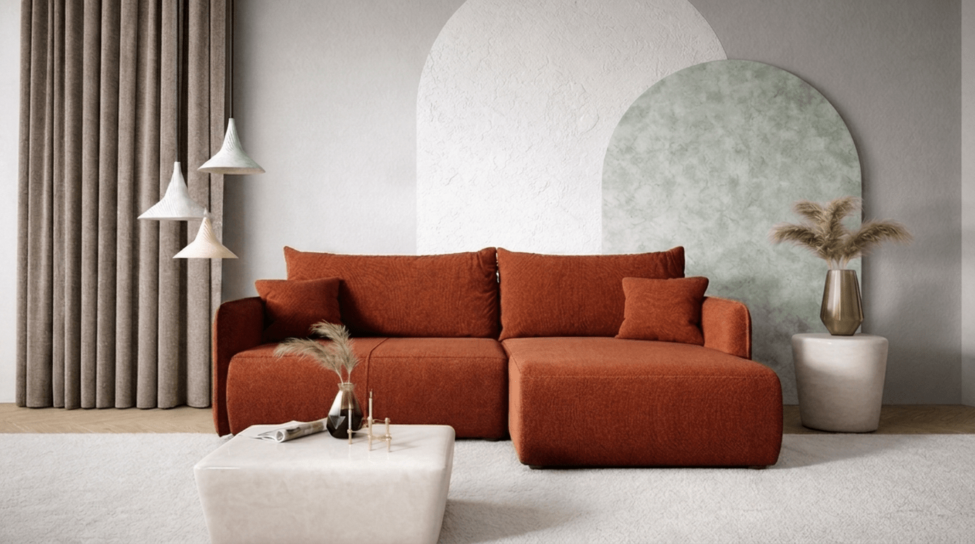 Canapé d’angle convertible FOREST L - TRUST INDUSTRIE - Terracotta - 