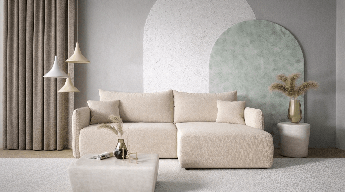 Canapé d’angle convertible FOREST L - TRUST INDUSTRIE - Beige - 