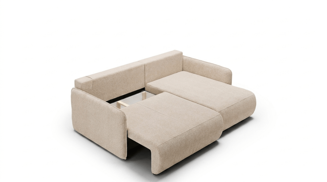 Canapé d’angle convertible FOREST L - TRUST INDUSTRIE - Gris clair - 