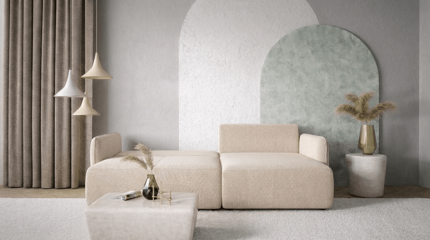 Canapé d’angle convertible FOREST L - TRUST INDUSTRIE - Beige - 