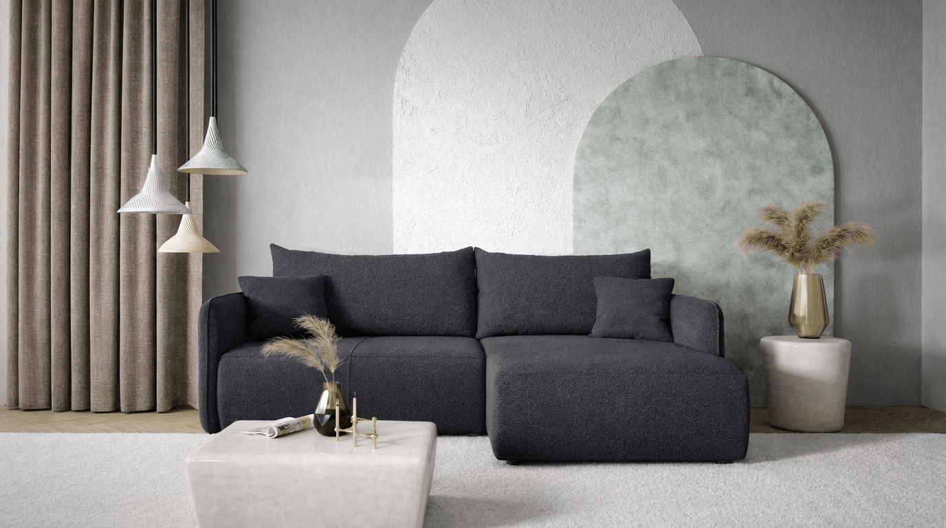 Canapé d’angle convertible FOREST L - TRUST INDUSTRIE - Gris foncé - 
