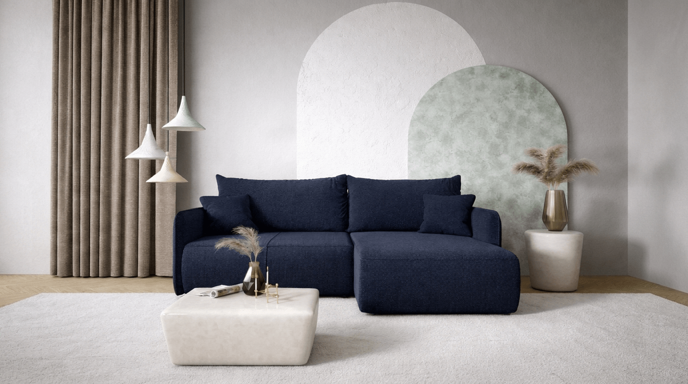 Canapé d’angle convertible FOREST L - TRUST INDUSTRIE - Bleu - 
