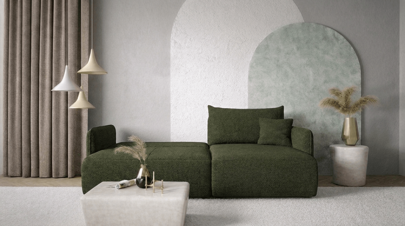 Canapé d’angle convertible FOREST L - TRUST INDUSTRIE - Vert - 