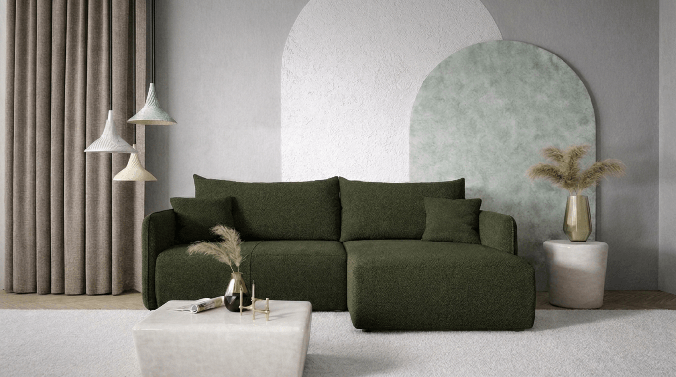 Canapé d’angle convertible FOREST L - TRUST INDUSTRIE - Vert - 