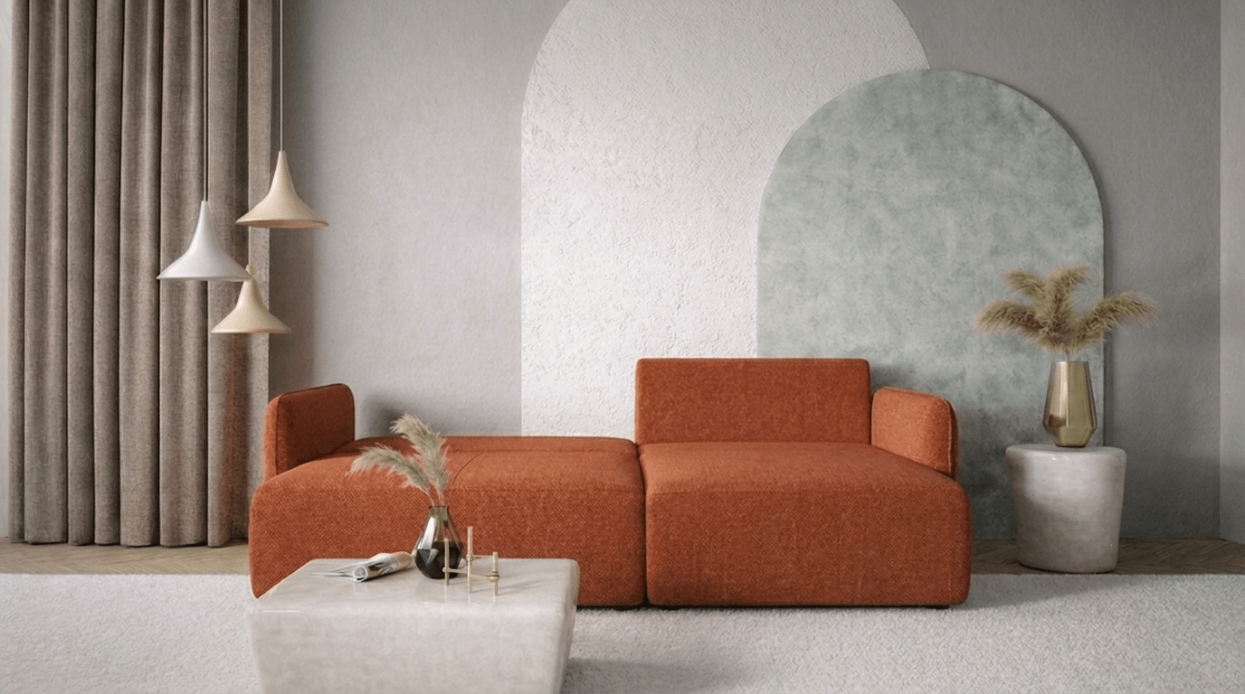 Canapé d’angle convertible FOREST L - TRUST INDUSTRIE - Terracotta - 