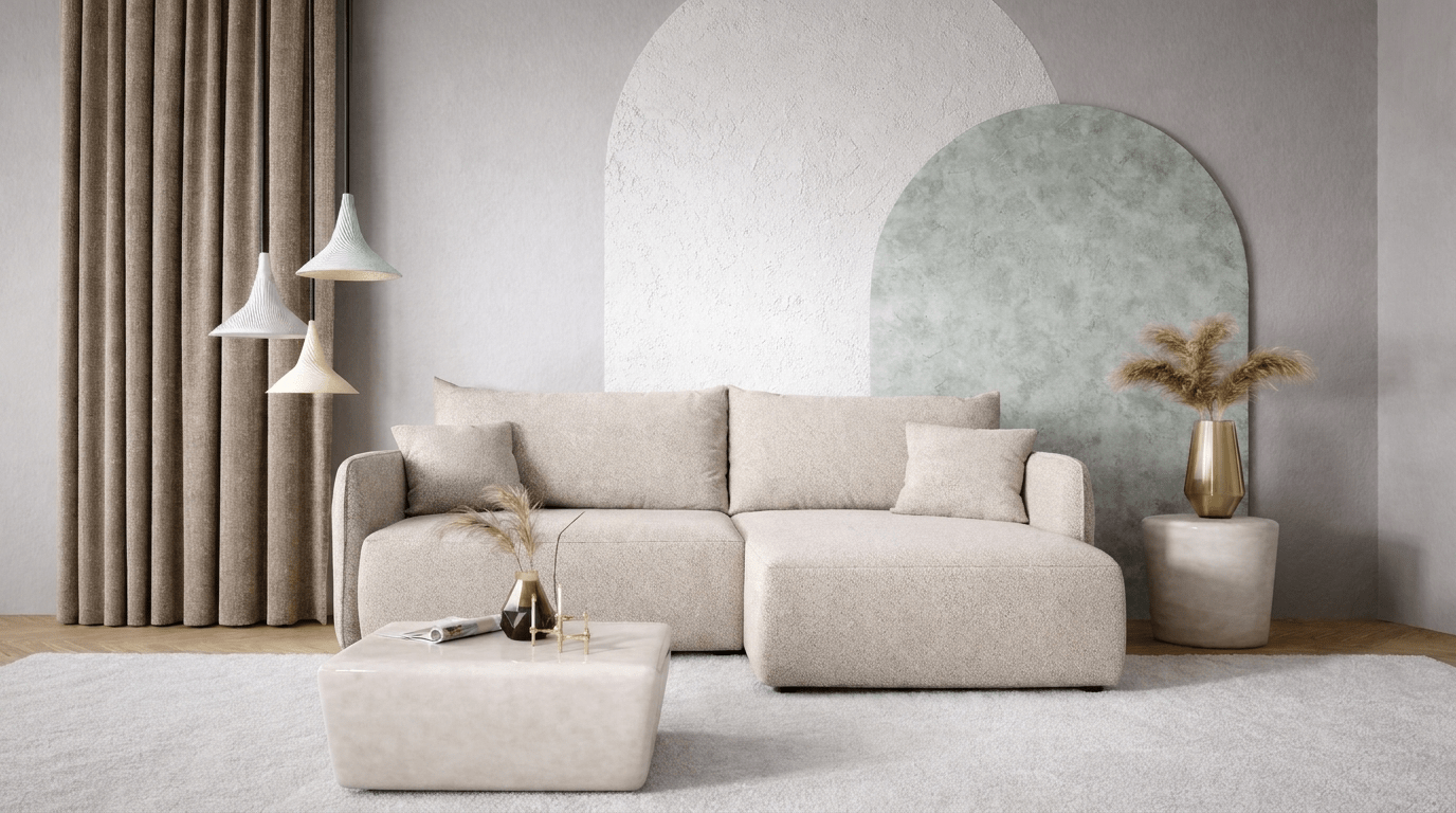 Canapé d’angle convertible FOREST L - TRUST INDUSTRIE - Gris clair - 