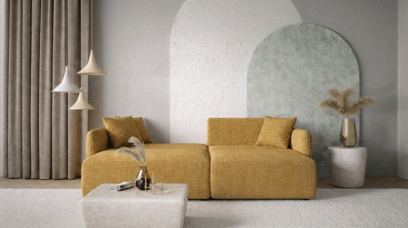 Canapé d’angle convertible FOREST L - TRUST INDUSTRIE - Moutarde - 