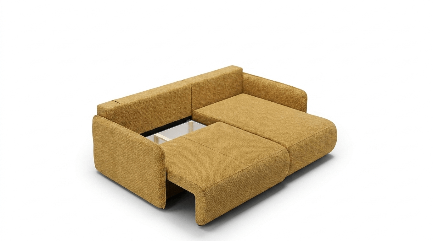 Canapé d’angle convertible FOREST L - TRUST INDUSTRIE - Moutarde - 