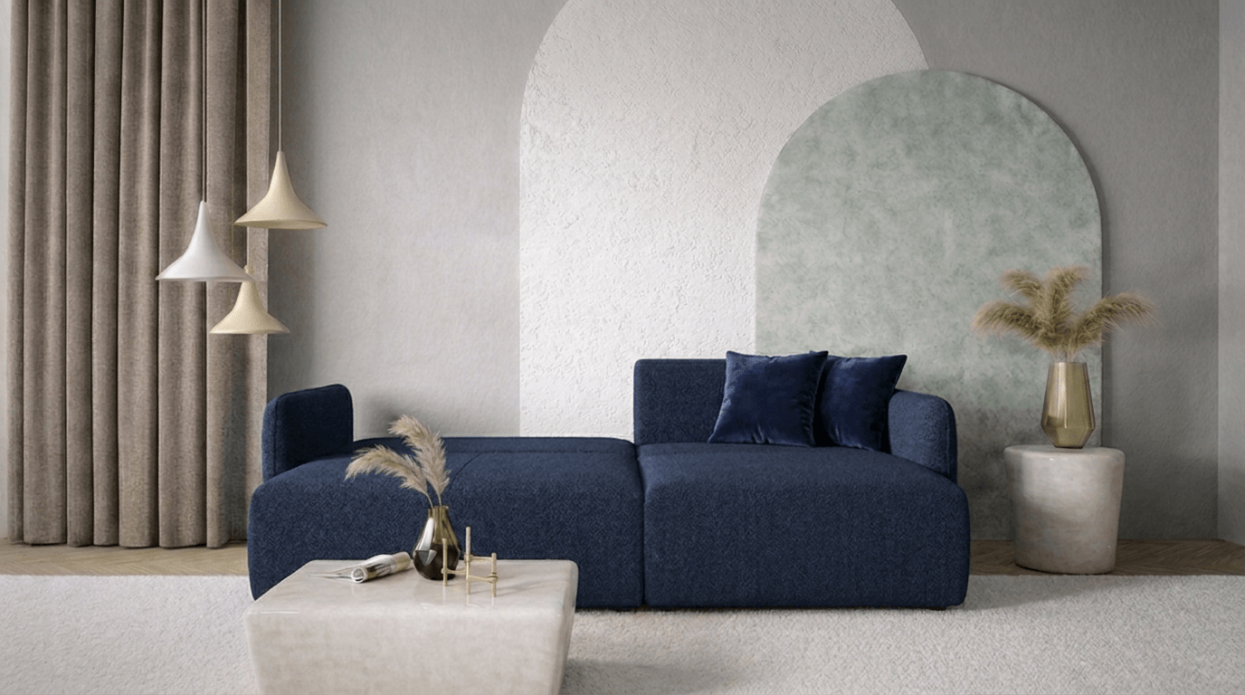 Canapé d’angle convertible FOREST L - TRUST INDUSTRIE - Bleu - 