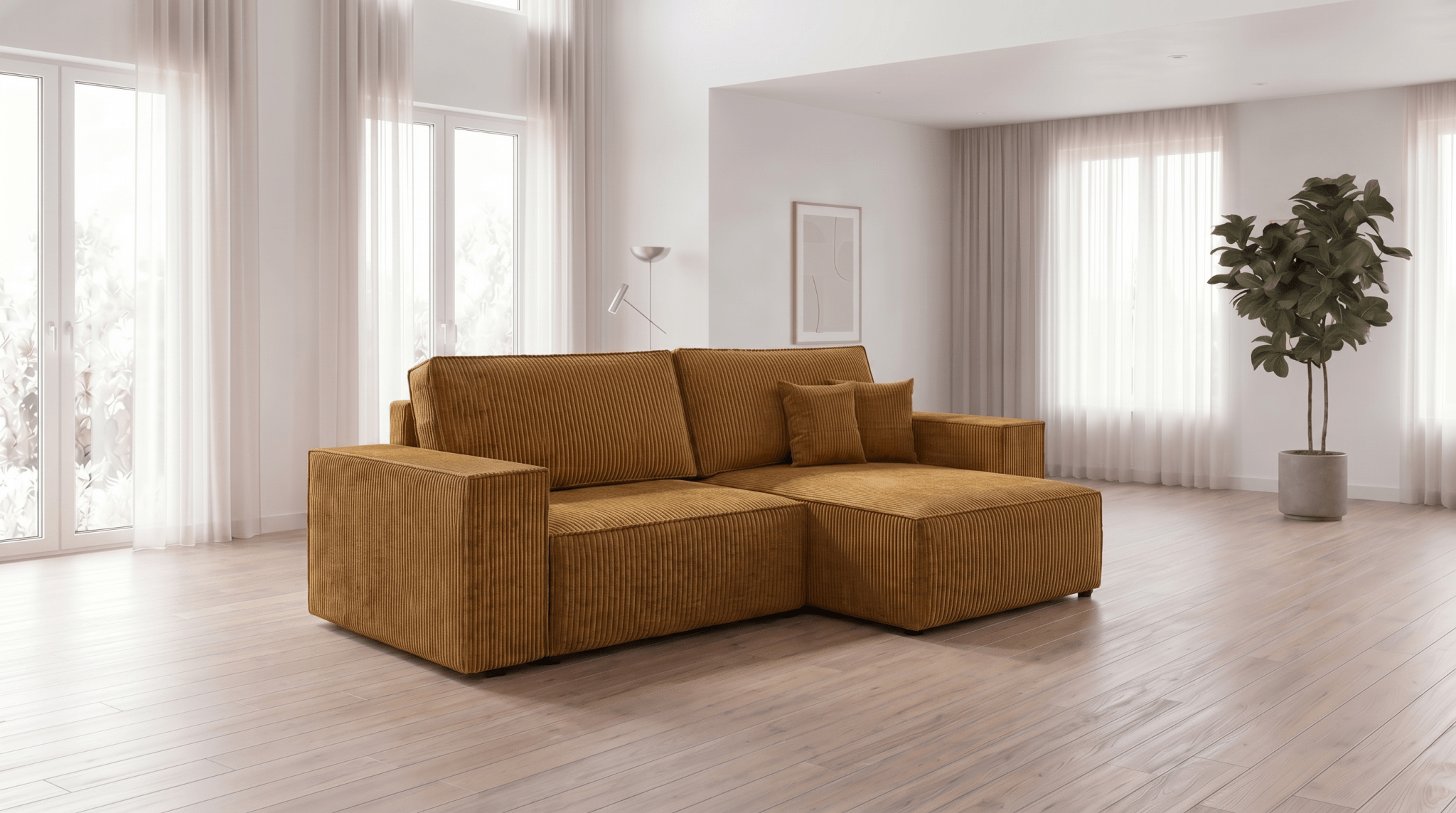 Canapé d’angle convertible MILLE ANGLE - TRUST INDUSTRIE - Moutarde - 