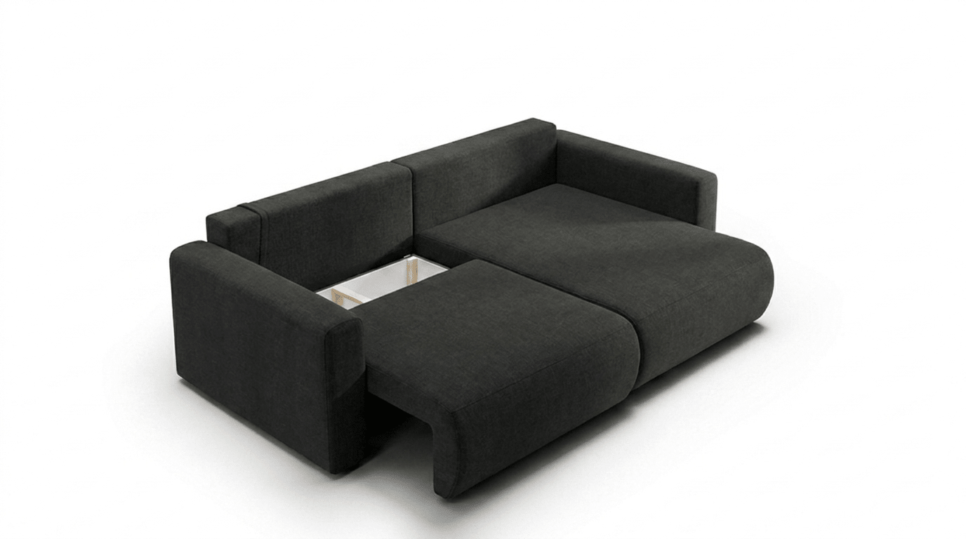 Canapé d’angle convertible WELLY MINI - TRUST INDUSTRIE - Noir - 