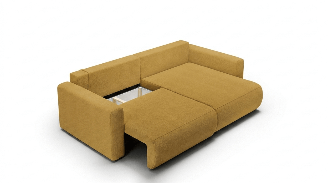 Canapé d’angle convertible WELLY MINI - TRUST INDUSTRIE - Moutarde - 