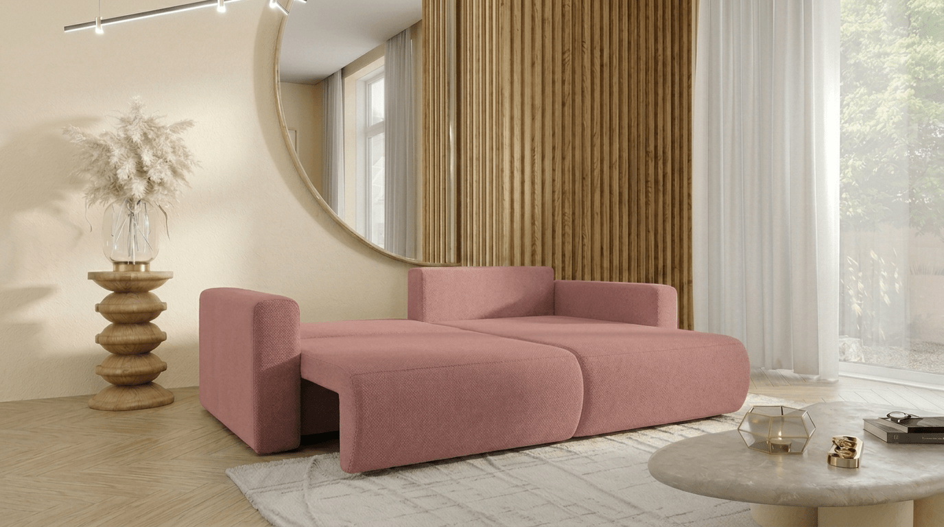 Canapé d’angle convertible WELLY MINI - TRUST INDUSTRIE - Rose - 