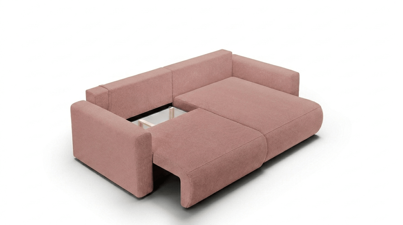 Canapé d’angle convertible WELLY MINI - TRUST INDUSTRIE - Rose - 