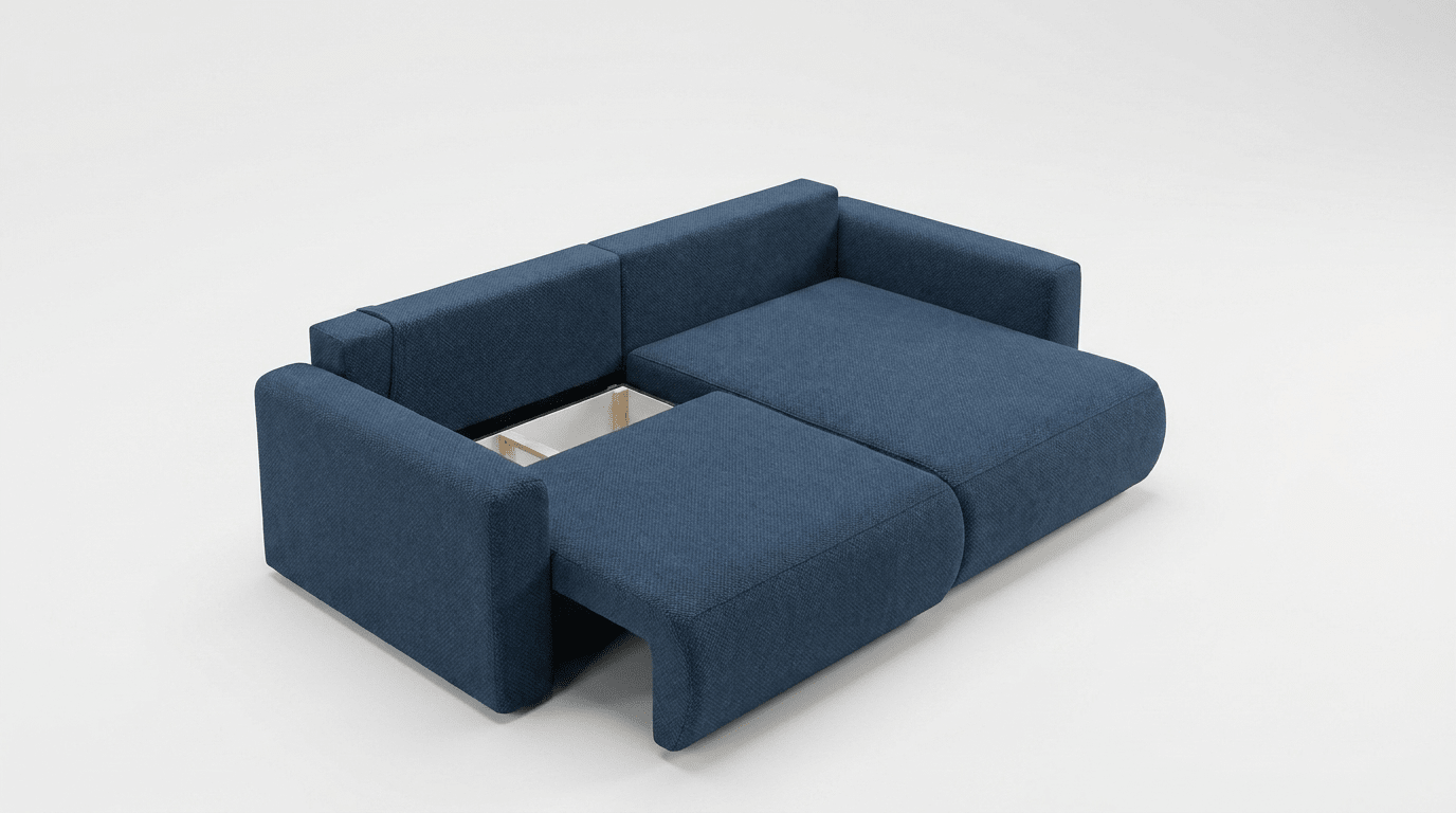 Canapé d’angle convertible WELLY MINI - TRUST INDUSTRIE - Bleu - 