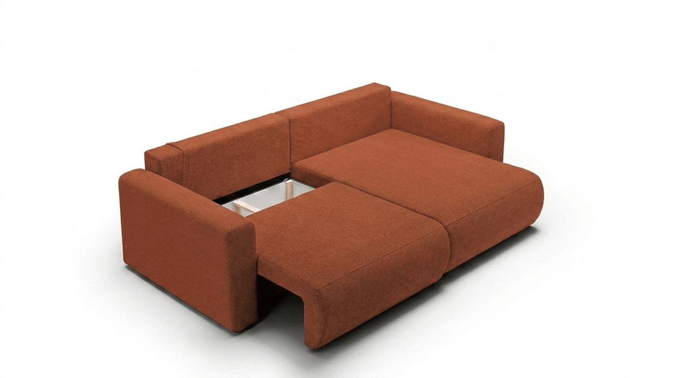Canapé d’angle convertible WELLY MINI - TRUST INDUSTRIE - Terracotta - 