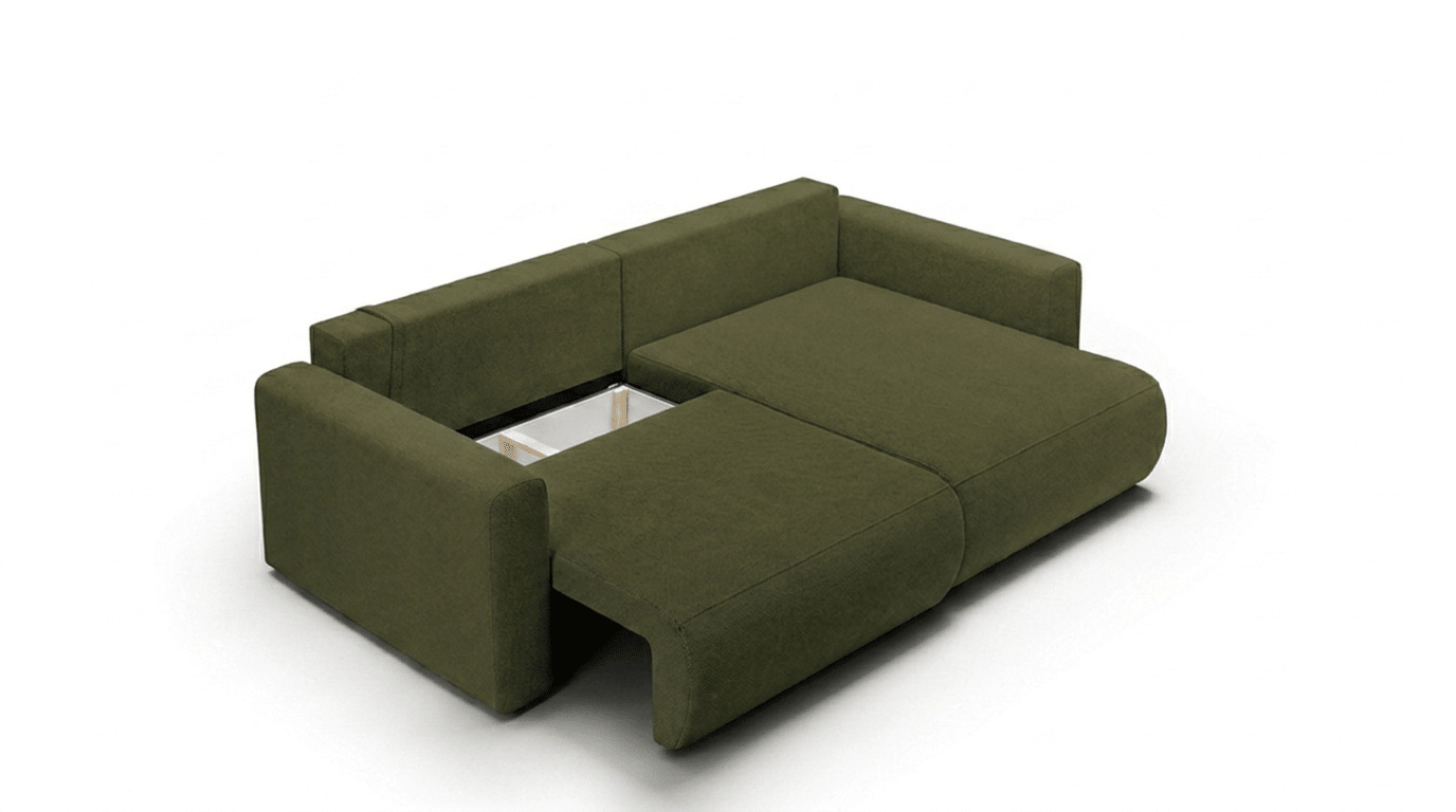 Canapé d’angle convertible WELLY MINI - TRUST INDUSTRIE - Vert - 