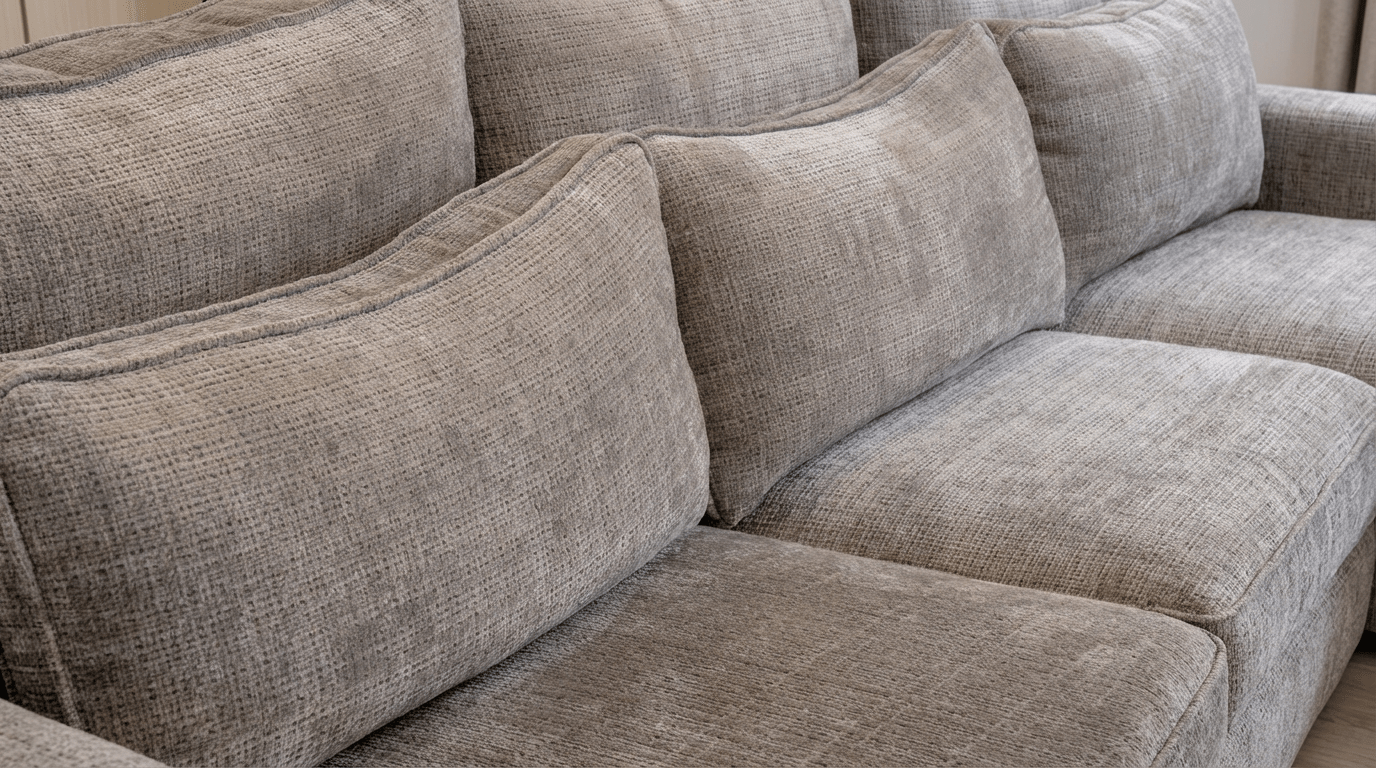 Canapé d'angle déhoussable 4/5 places mini MARBELLA en tweed - TRUST INDUSTRIE - Gris  - Gauche - Droit