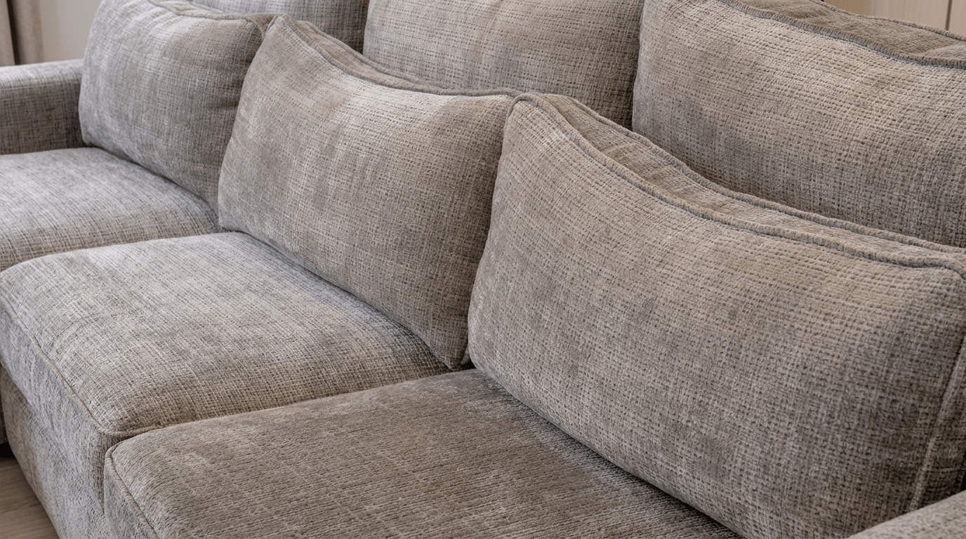 Canapé d'angle déhoussable 4/5 places mini MARBELLA en tweed - TRUST INDUSTRIE - Gris  - Droit - Gauche