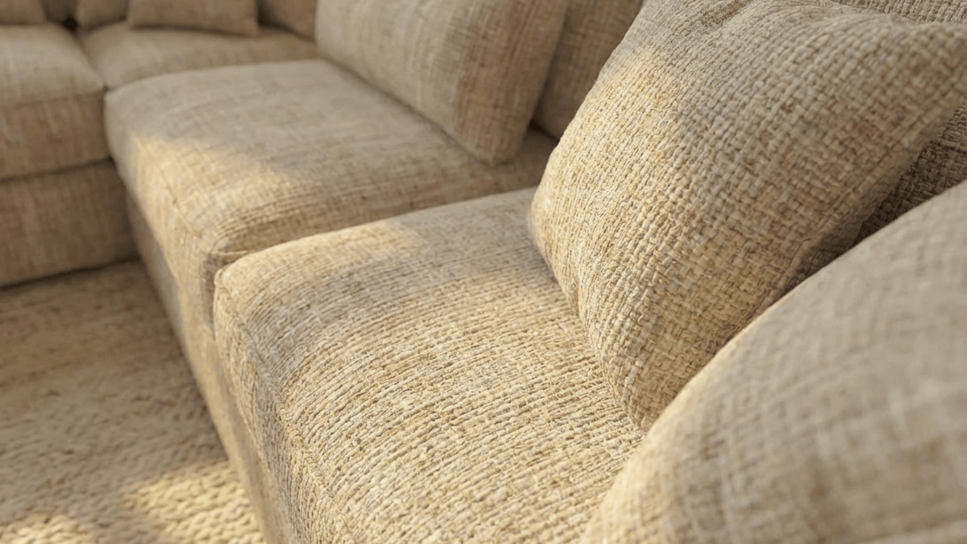 Canapé d'angle déhoussable 5 places MARBELLA en tweed - TRUST INDUSTRIE - beige 05 - Angle gauche - 