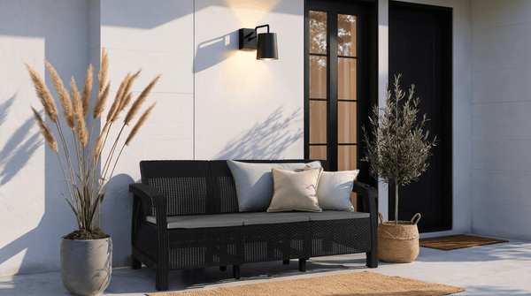 Canapé de jardin FLINT en technorattan noir – 3 places - TRUST INDUSTRIE - 