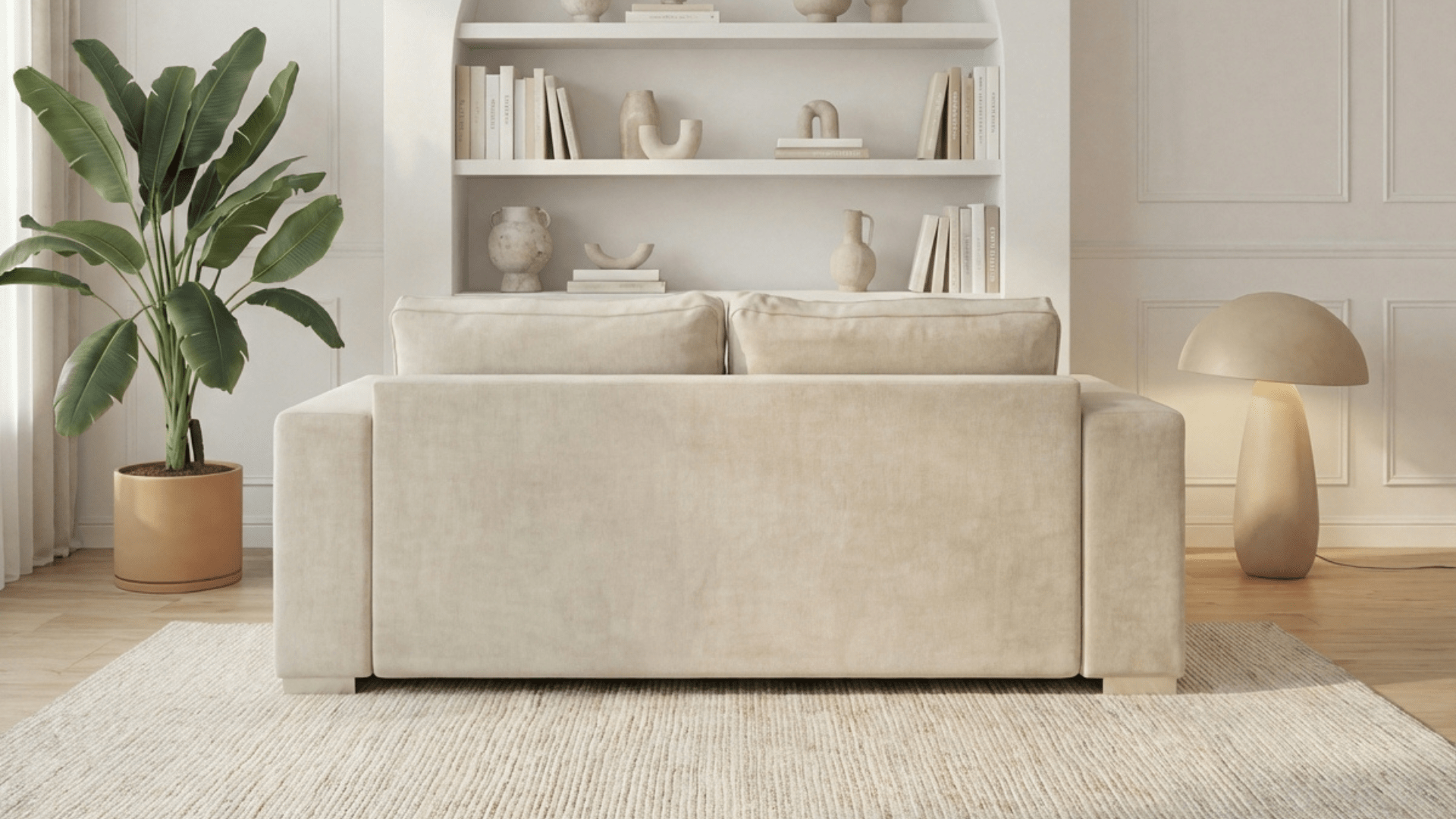 Canapé droit 3 places COSTA en tissu - Trust Industrie - Ecru - 