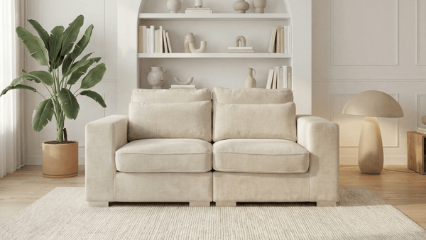 Canapé droit 3 places COSTA en tissu - Trust Industrie - Ecru - 