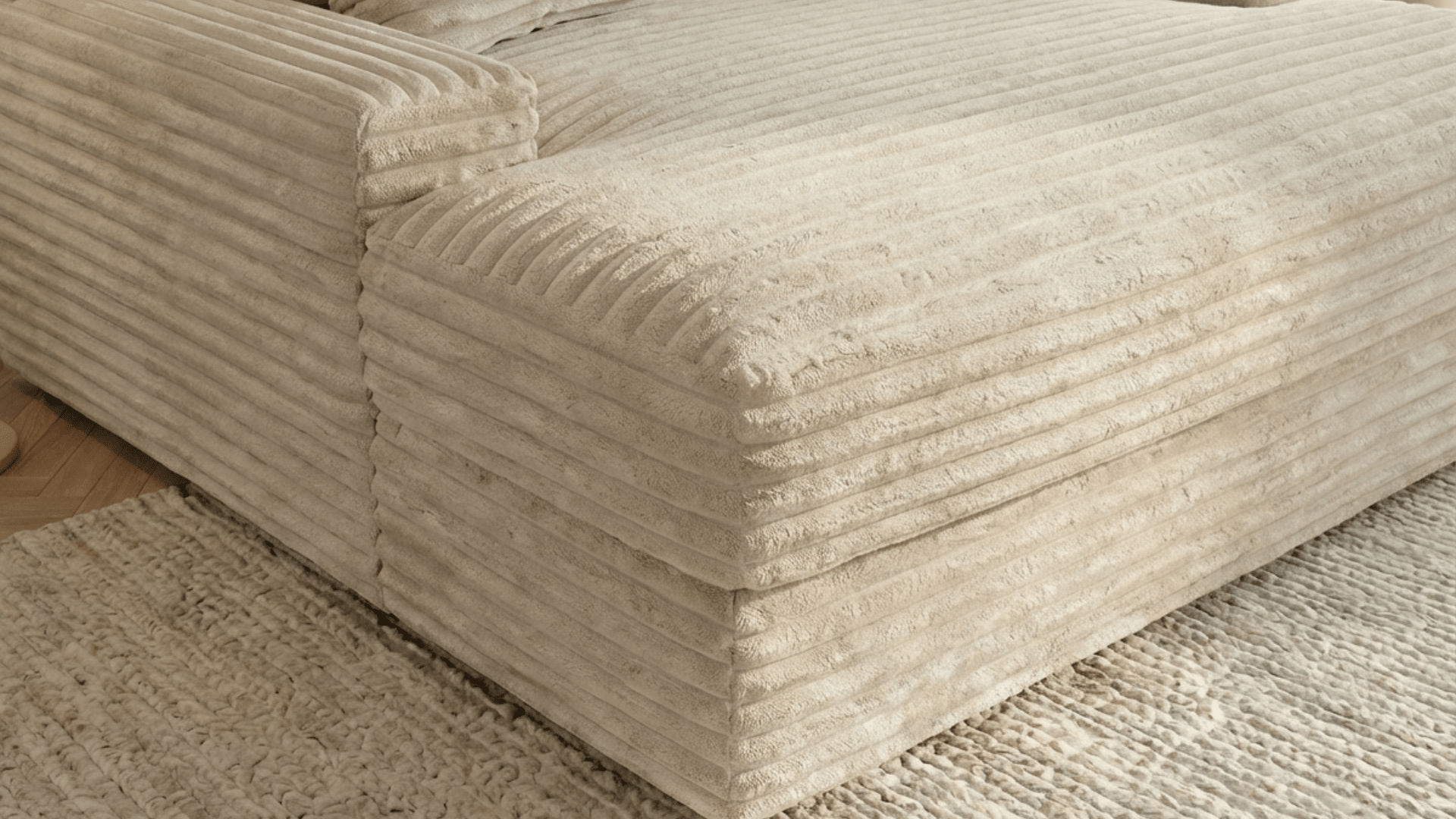 Canapé droit déhoussable 3 places EVA en velours - Trust Industrie - Écru 23 - 