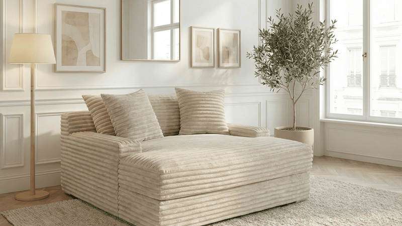 Canapé droit déhoussable 3 places EVA en velours