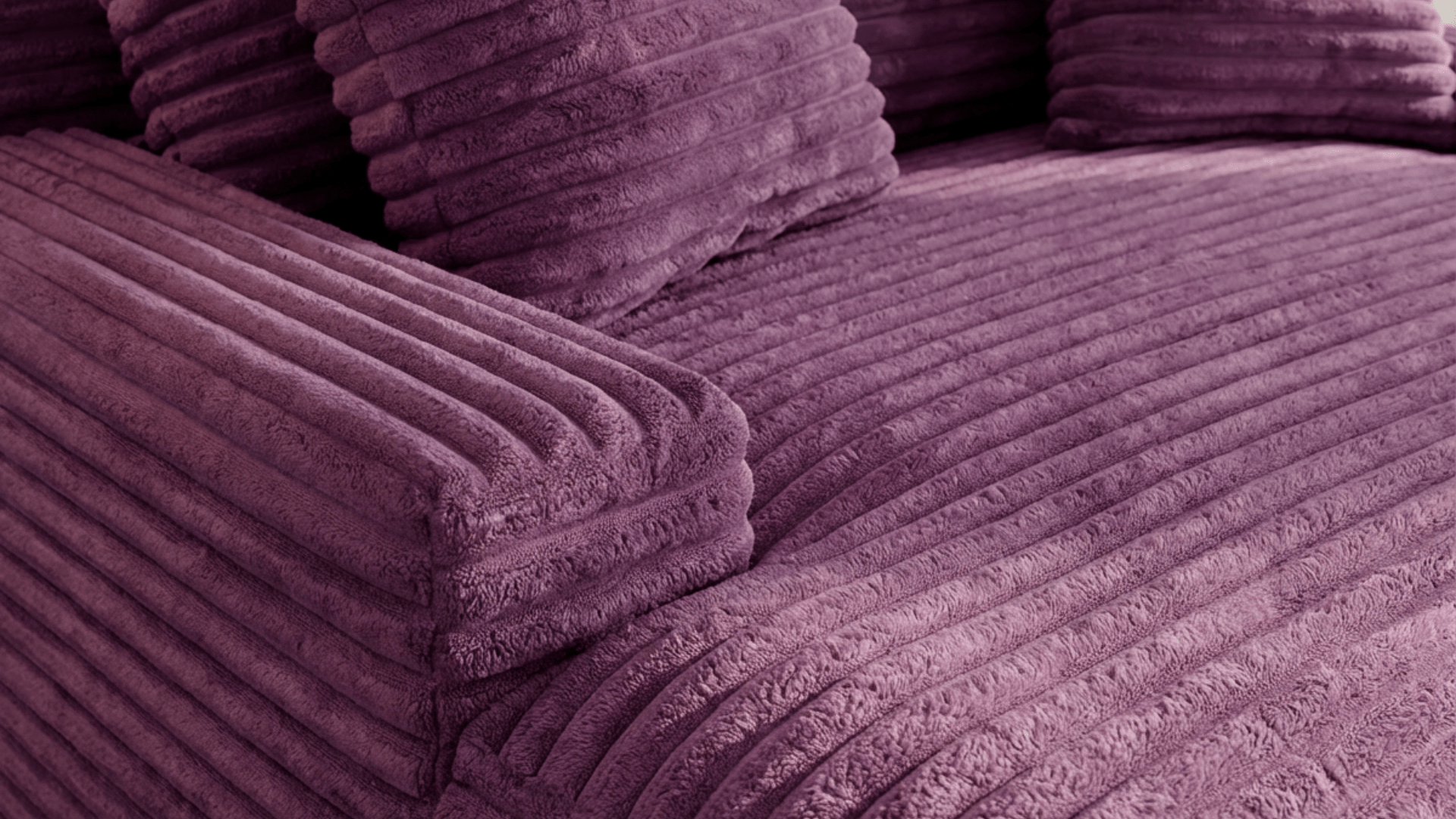 Canapé droit déhoussable 3 places EVA en velours - Trust Industrie - Violet 99 - 