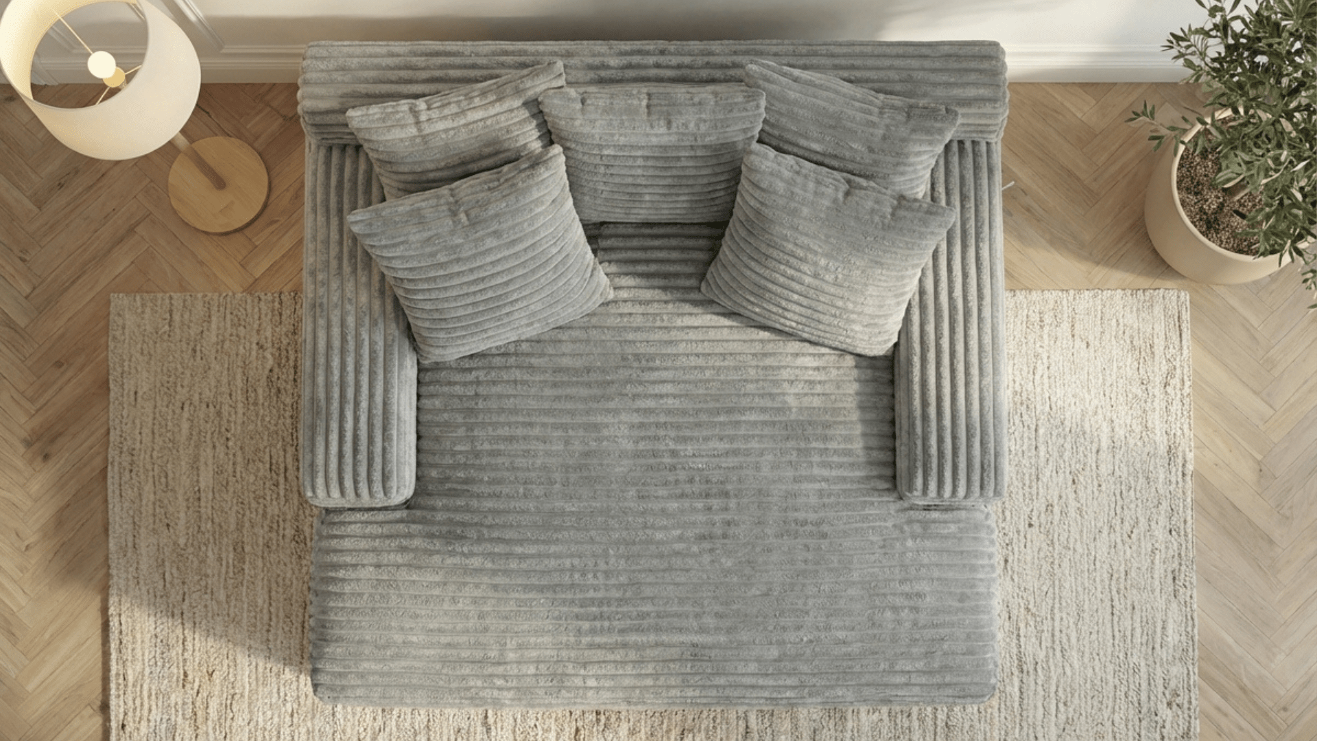 Canapé droit déhoussable 3 places EVA en velours - Trust Industrie - Gris 07 - 