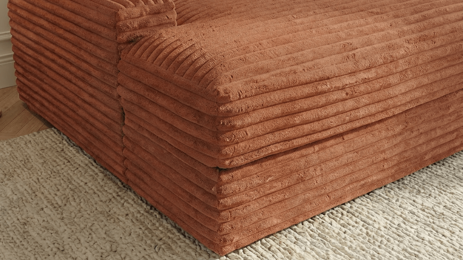 Canapé droit déhoussable 3 places EVA en velours - Trust Industrie - Terracotta 44 - 