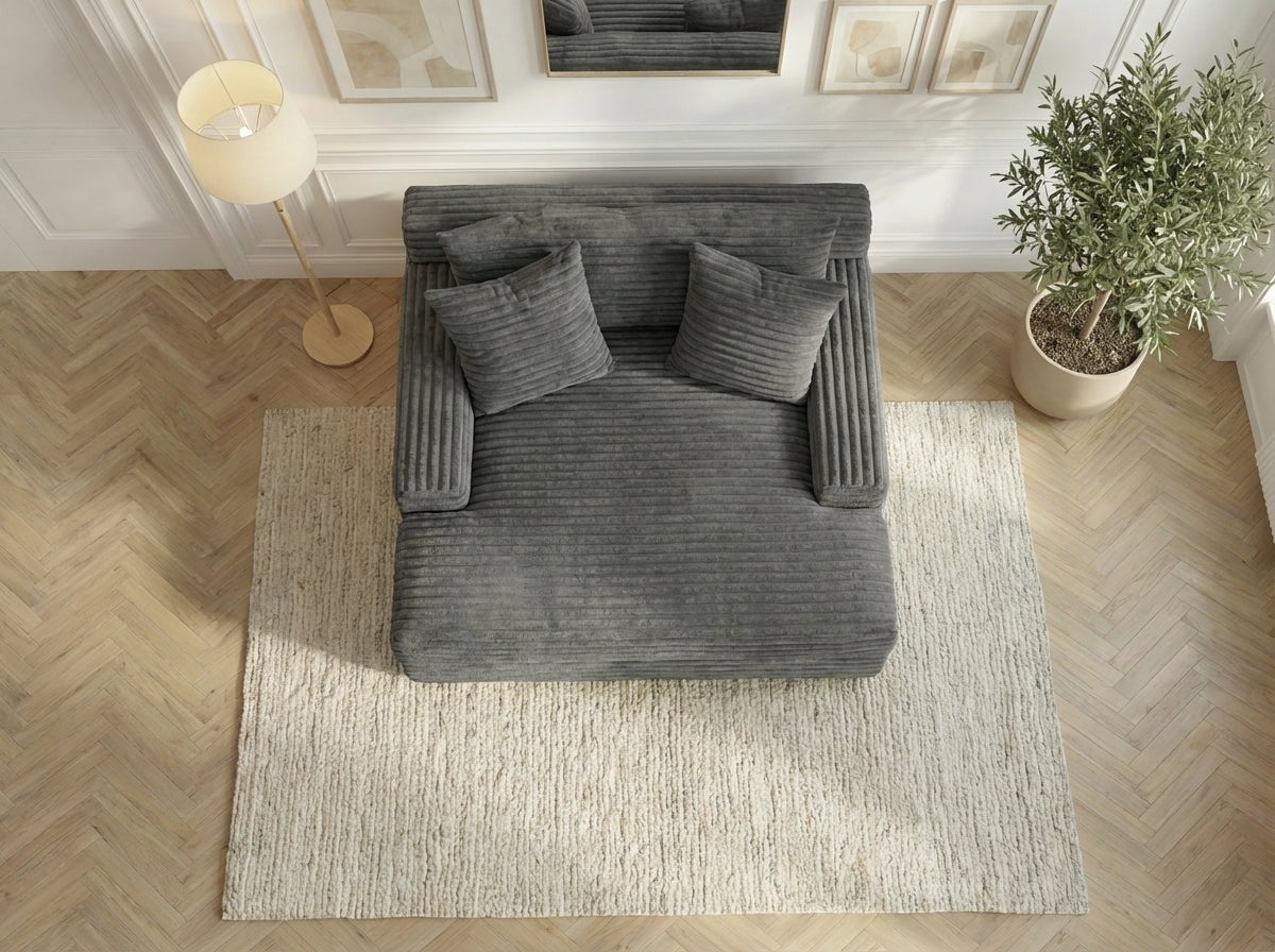 Canapé droit déhoussable 3 places EVA en velours - Trust Industrie - Gris foncé 16 - 