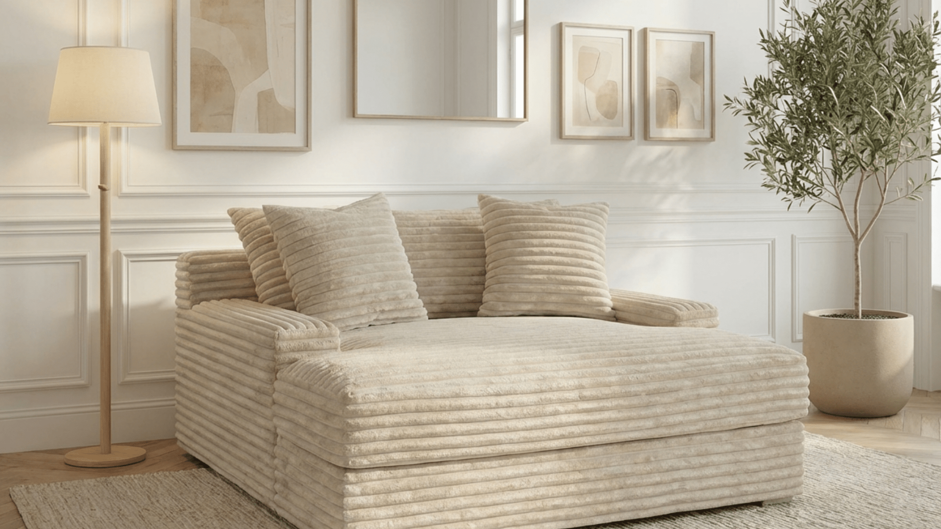 Canapé droit déhoussable 3 places EVA en velours - Trust Industrie - Beige 29 - 