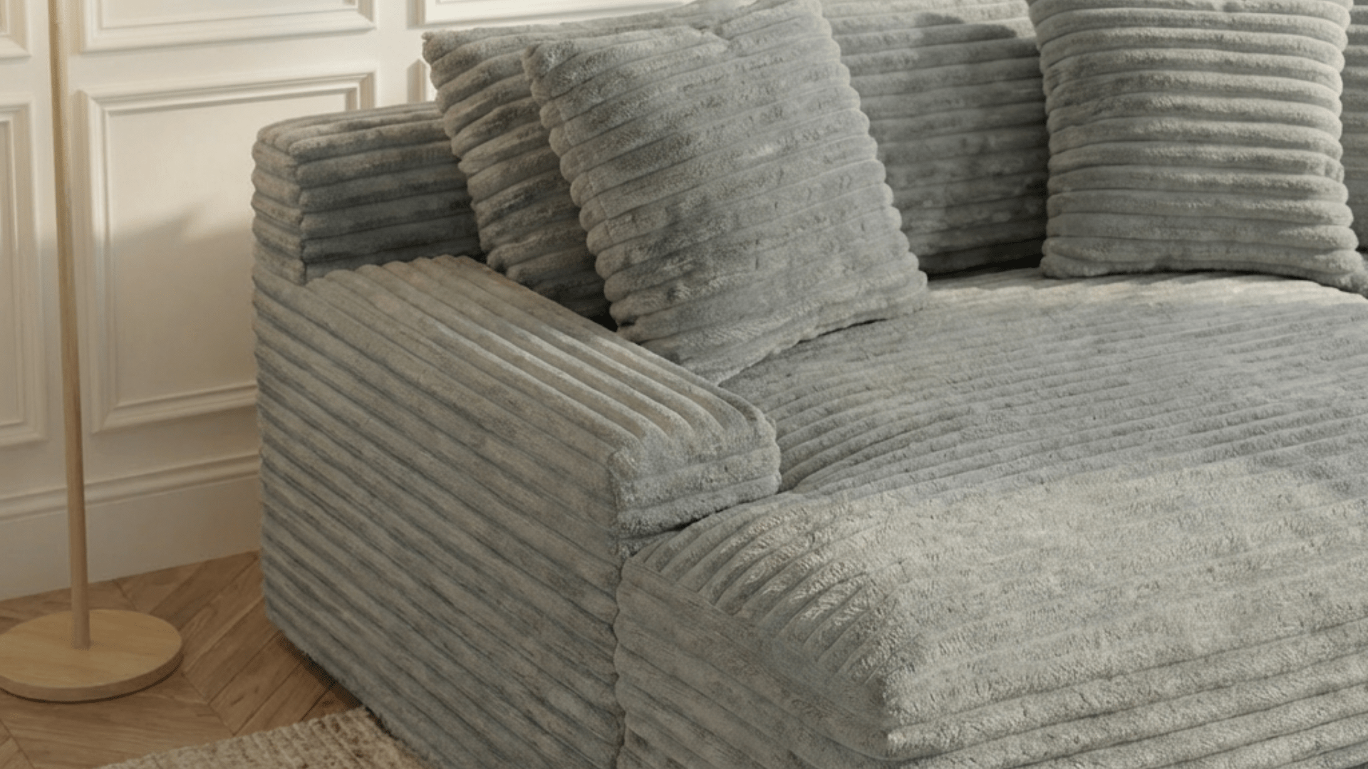 Canapé droit déhoussable 3 places EVA en velours - Trust Industrie - Gris 07 - 