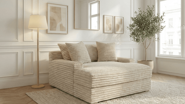 Canapé droit déhoussable 3 places EVA en velours - Trust Industrie - Écru 23 - 