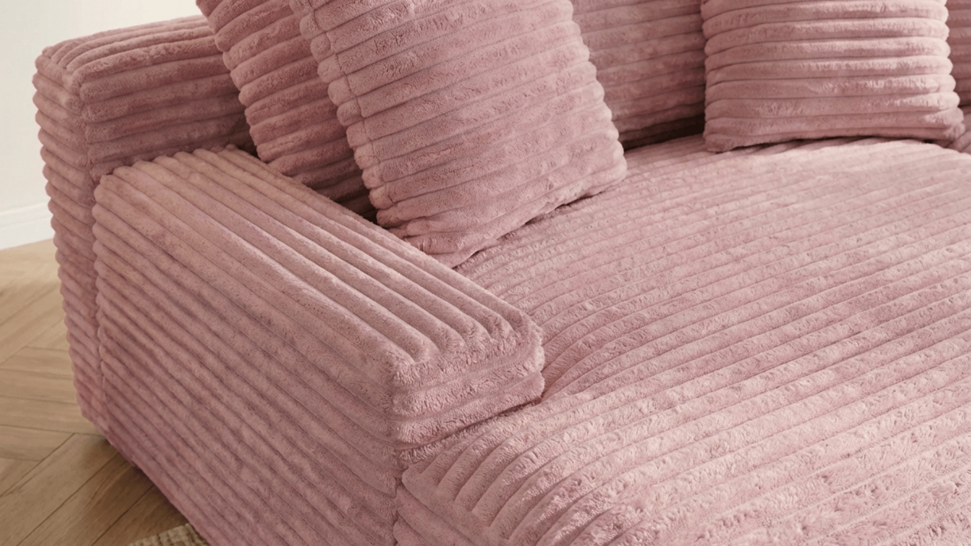 Canapé droit déhoussable 3 places EVA en velours - Trust Industrie - Rose 91 - 