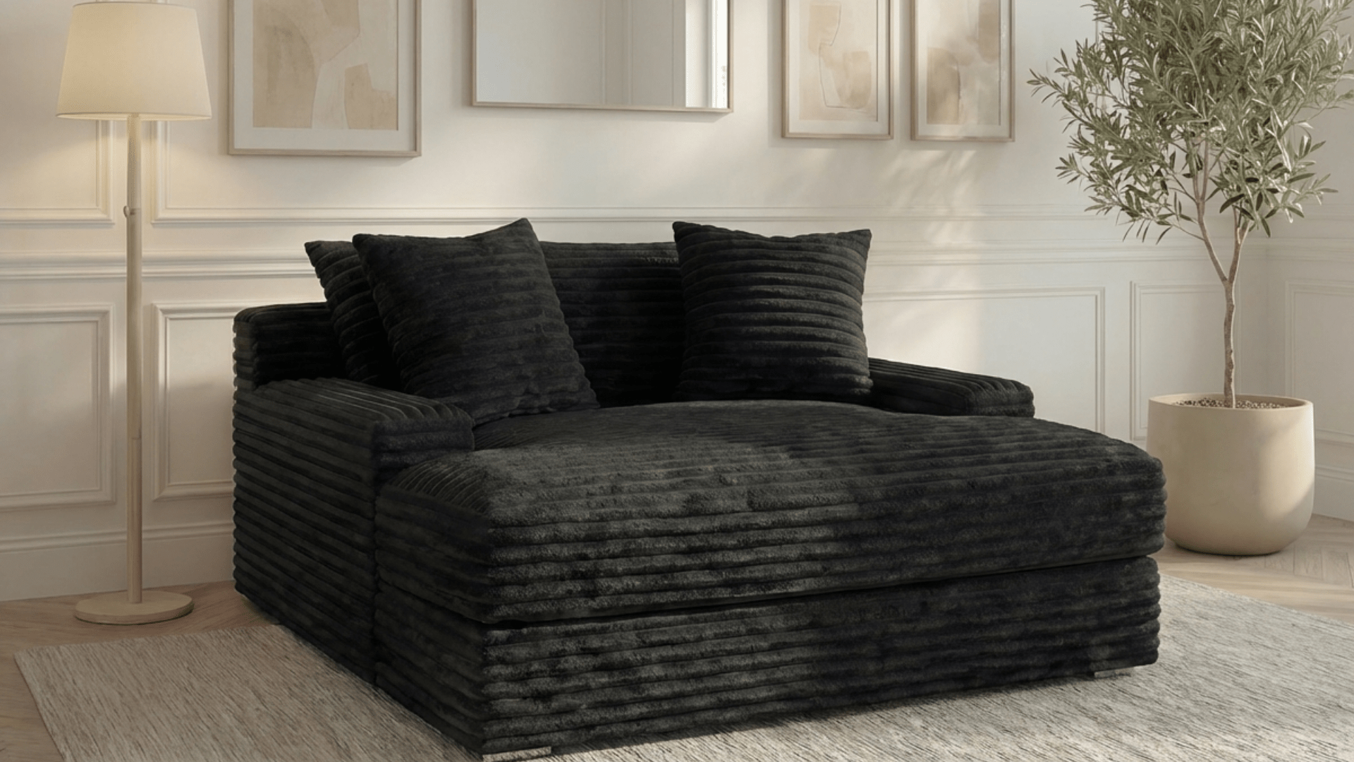 Canapé droit déhoussable 3 places EVA en velours - Trust Industrie - Gris anthracite 18 - 